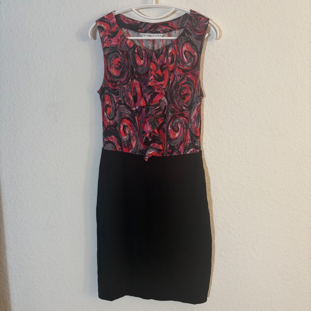 Trina Turk Silk Kirby Oil Painting Dress Size XS